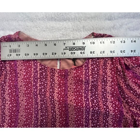 Andrée By Unit Womens Long Sleeve Floral Striped Tunic Dress Large Purple New - Picture 6 of 10